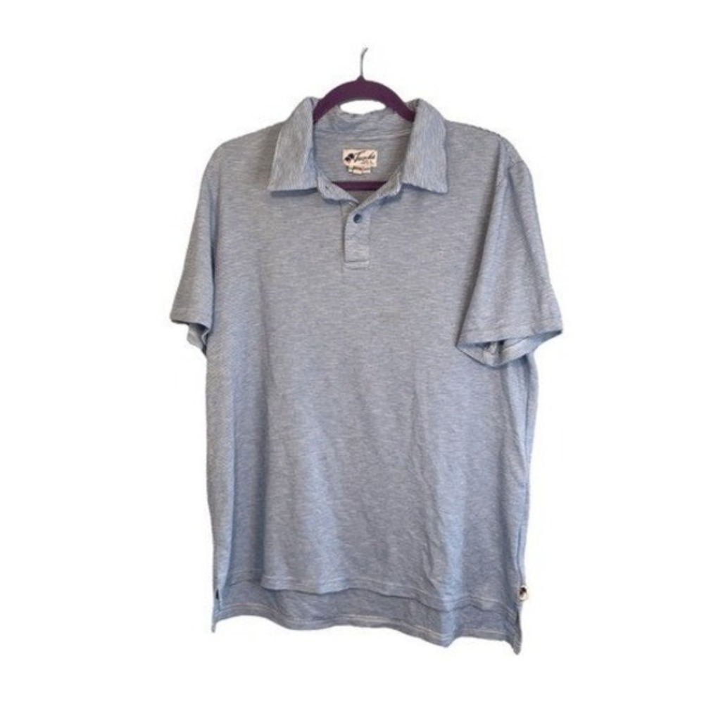 Trunks Striped Polo Shirt Blue White Pin Stripe Cotton Polyester Knit Regular Fi
